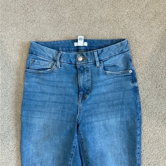 Forever 21 blue high rise flared bootcut raw hem jeans - Picture 2 of 5
